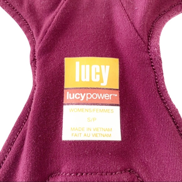 Lucy Power Cross Strap Sport Bra Tank Purple Print - Picture 6 of 16